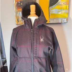 Spyder s/p Hooded Jacket Black, grey, red